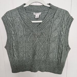 Simply Jules Green Sweater Vest Soft Heathered Sage